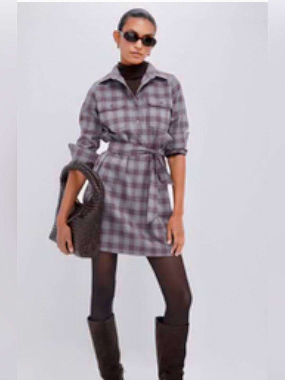 Tuckernuck Gray and Burgundy Plaid Shirt